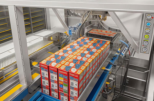 牛奶飲料裝箱碼垛自動化
